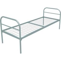 Кровать одноярусная Эконом + металлическая (серый, 809х720х1966 мм)