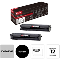 Картридж лазерный Комус 106R03048 для Xerox черный совместимый (двойная упаковка)