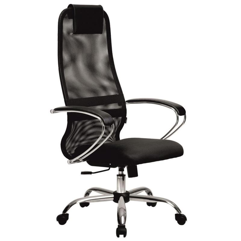 Кресло для руководителя Metta B-8 черное (сетка/ткань, металл) – выгодная цена – купить товар Кресло для руководителя Metta B-8 черное (сетка/ткань, металл) в интернет-магазине Комус