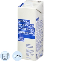 Молоко БМК ультрапастеризованное 3.2% 975 мл