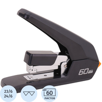Степлер мощный Deli E0465BLACK Expert до 60 листов черный (скобы № 23/6,  23/8,  23/10, 23/13, 24/6, энергосберегающий)